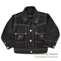 1950's WESTERN TWO POCKETS BLACK DENIM JACKET FOR KIDS...