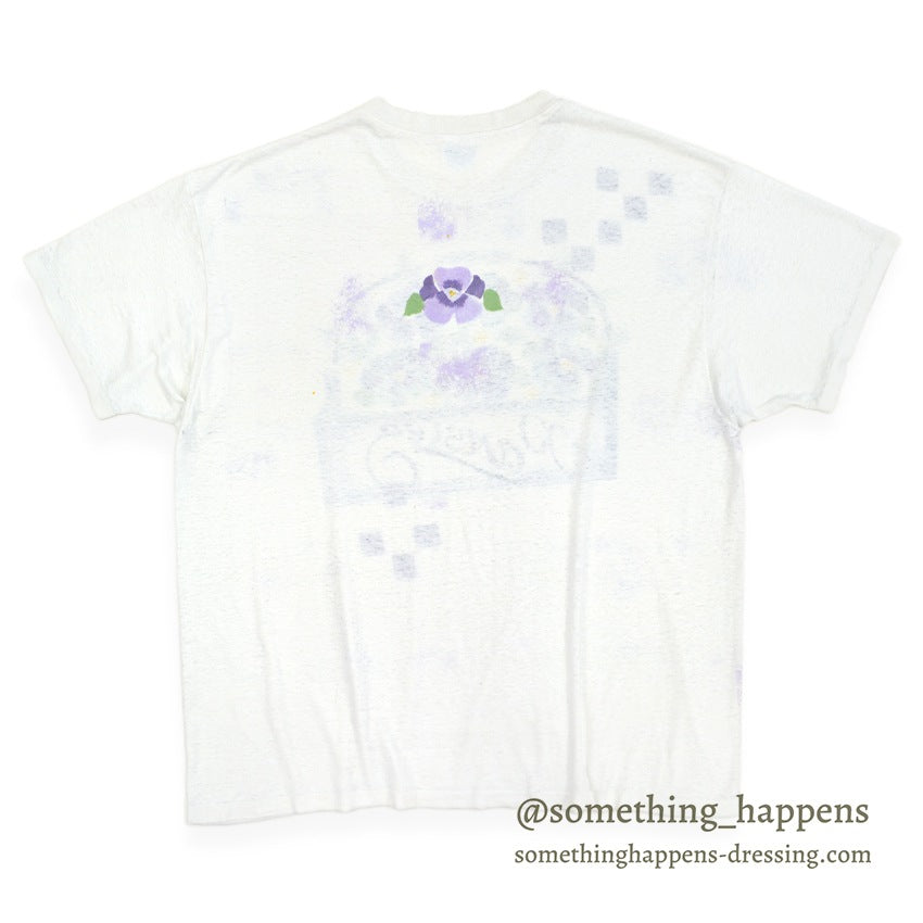 1990's HANES PANSIES FLOWER ART PRINT T-SHIRT ... XXL