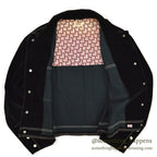 1970's MONTGOMERY WARD TWO POCKETS BLACK VELVETEEN JACKET... XL