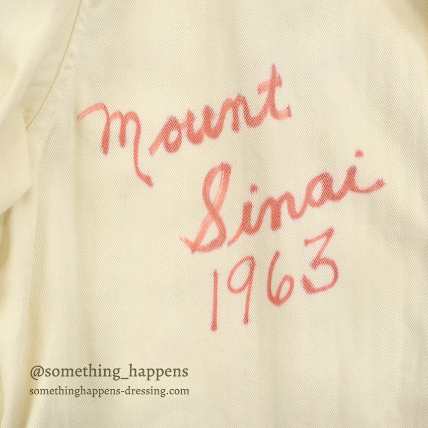 1960's MOUNT SINAI 1963 HAND PAINT ARMY MD DR. COAT ... 44R