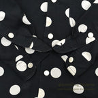1990's LIZ WEAR DOTS RAYON SHIRT BLACK/WHITE...S