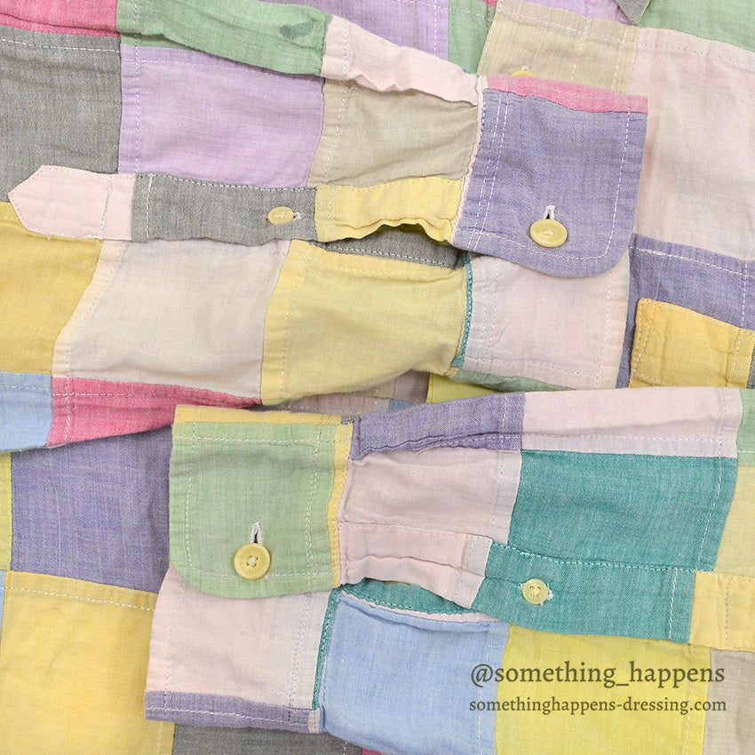 1990's ORVIS CRAZY COLOR PATCHWORK BD L/S SHIRT ... L