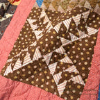 ANTIQUE WILD GOOSE CHASE RED/INDIGO PATCHWORK QUILT... 171cm/171cm