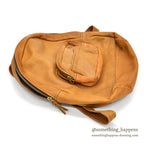 ~1970's BROWN OILED LEATHER BACKPACK...