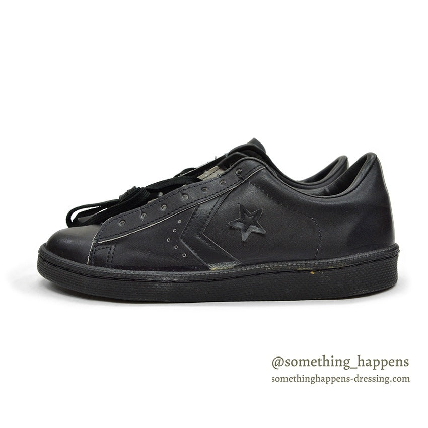1980's DEADSTOCK CONVERSE ALLSTAR OFFICIAL PRO OX BLACK LEATHER... 81/2