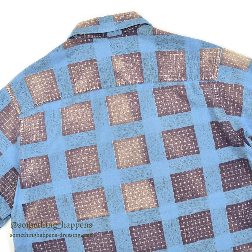 1950's PENNEY'S TOWNCRAFT PRINT FLANNEL SHIRT FADED...S