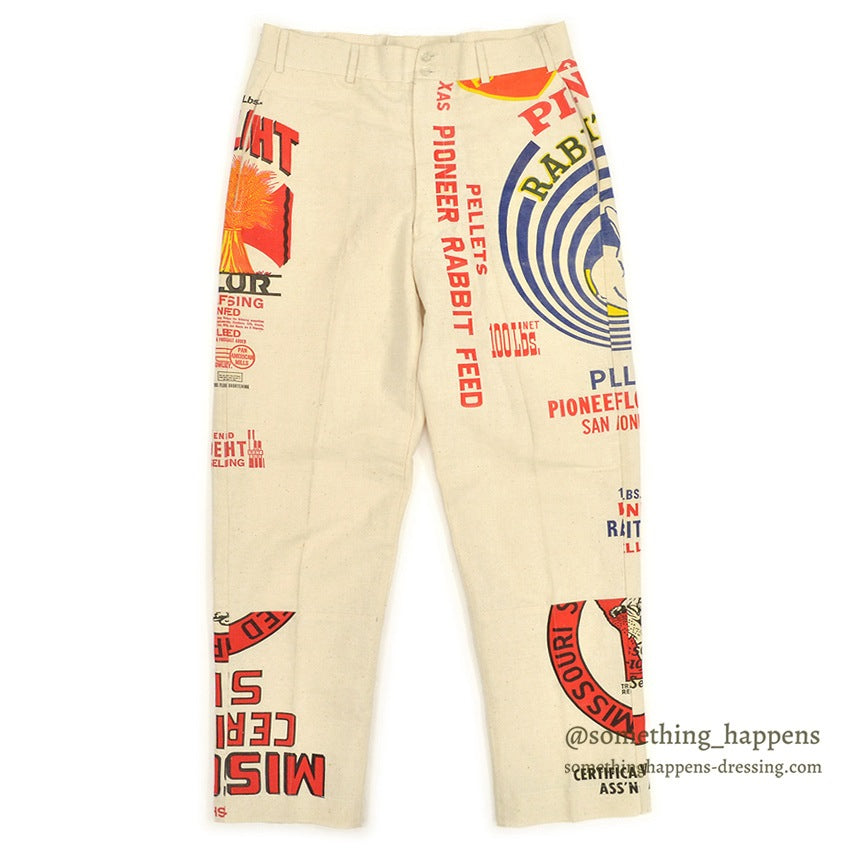 1960's DEADSTOCK IZOD OF LONDON FEED SACK PANTS... W33/L32