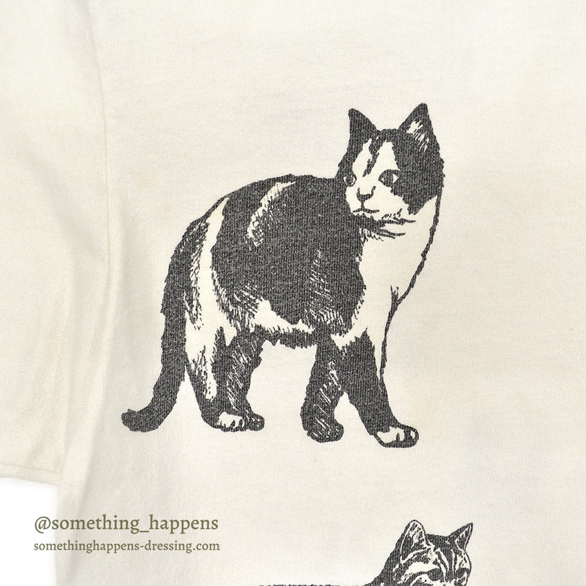 1990's MICHIGAN RAG CO. CAT PRINT T-SHIRT ...