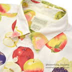 1980's BANANA REPUBLIC SAFARI & TRAVEL FRUIT PRINT S/S SHIRT ... M
