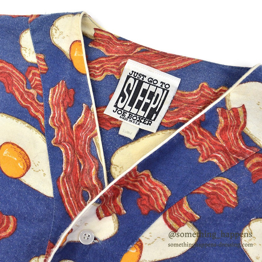JOE BOXER JUST GO TO SLEEP! EGG & BACON PAJAMA SHIRT ... M
