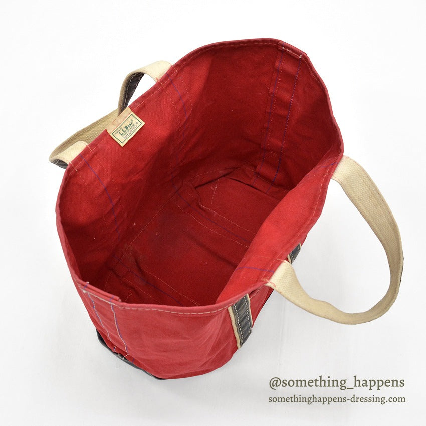 1980's LLBEAN DELUXE BOAT AND TOTE RED & NAVY... LARGE