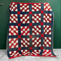 ANTIQUE BOWTIE PATCHWORK BANDANA PIECE QUILT... 214cm/170cm