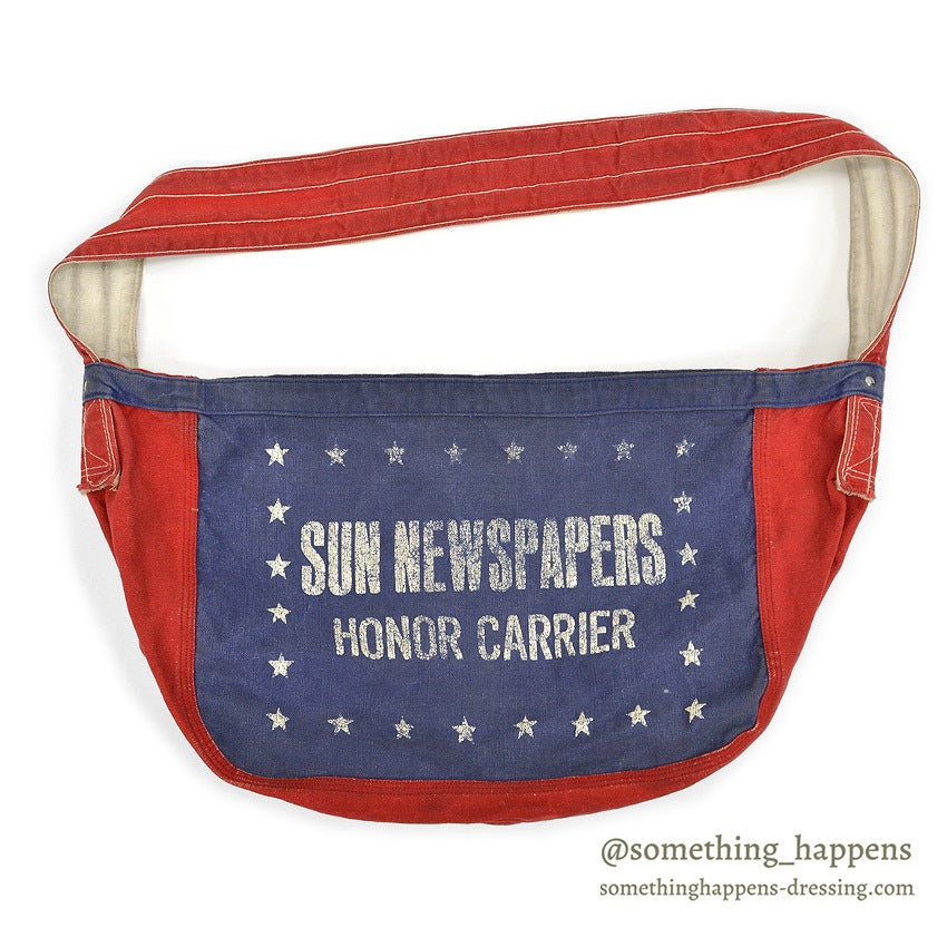 1950's~ SUN NEWSPAPERS HONOR CARRIER DELIVERY BAG...