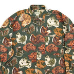 1980's BANANA REPUBLIC SAFARI & TRAVEL DOG ​​PRINT SHIRT...L
