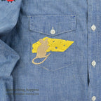 1950's SUPER PIONEER EMBROIDERY ALL COTTON CHAMBRAY SHIRT ... 16