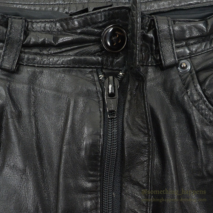 1970's~ SCULLY BLACK LEATHER PANTS...W33/L29