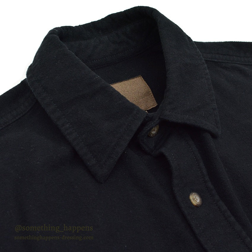 1990's COLD STORAGE BLACK CHAMOIS CLOTH SHIRT ... M