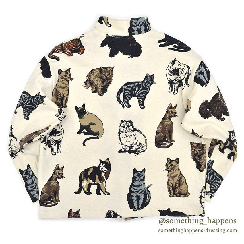 1990's MICHIGAN RAG CO. ALL OVER CATS PRINT JACKET... MEDIUM