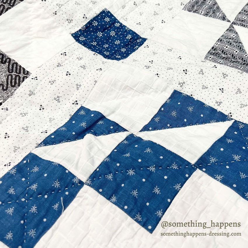 ANTIQUE CALICO PATCHWORK QUILT SUPER CLEAN... 197cm/193cm
