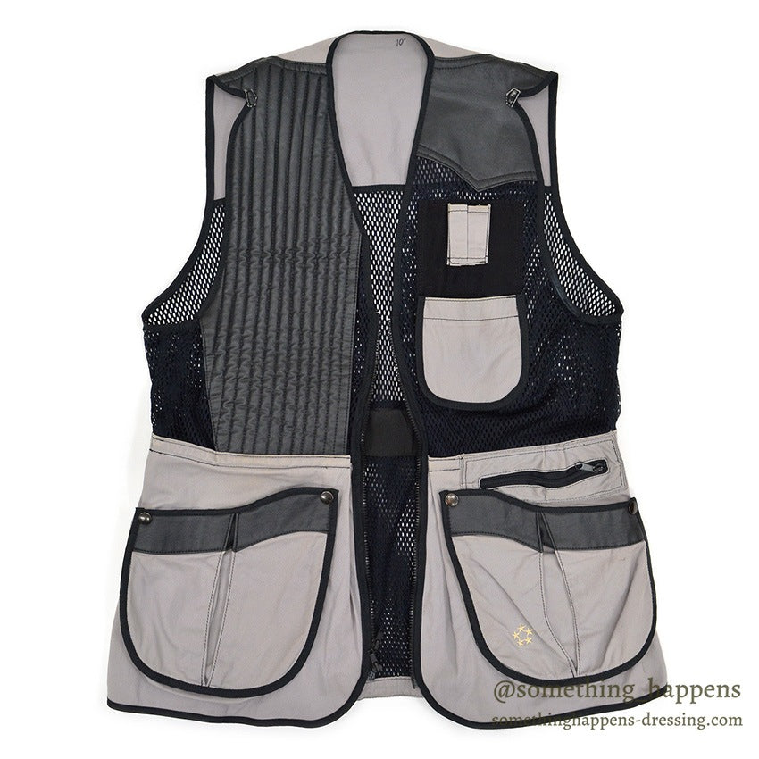 ~1980's BLACK/GRAY SHOOTING MESH VEST ...