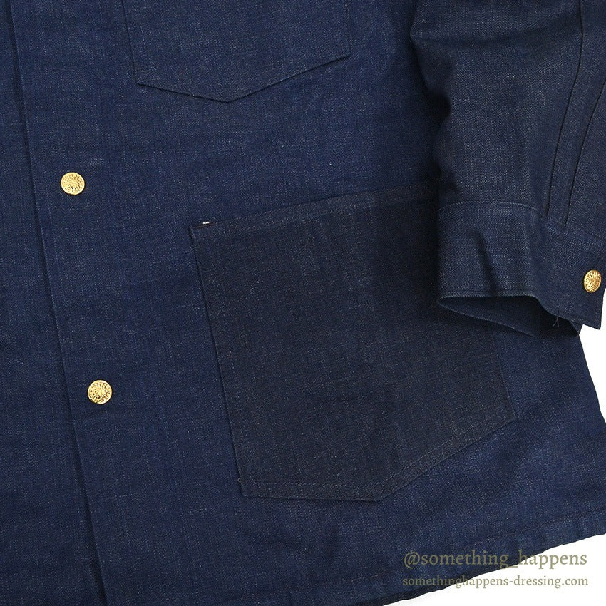 ~1960's DEADSTOCK UNKNOWN DENIM COVERALL BLANKET TWO TONE ... 42