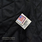 1990's GOLDEN BEAR ALL BLACK WOOL / LEATHER VARSITY JACKET... L