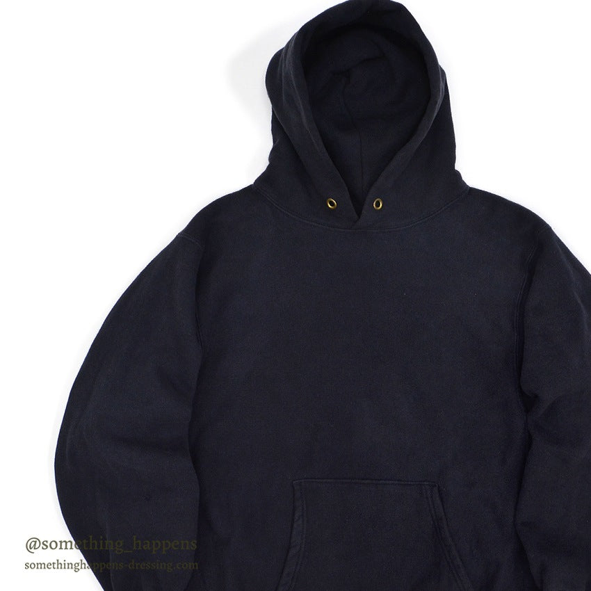 1990's CHAMPION DARK NAVY BLANK REVERSE WEAVE SWEAT PARKA... LARGE