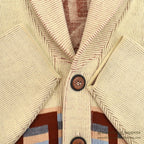 1970's~ NATIVE PATTERN JACQUARD SHAWL COLLAR CARDIGAN...