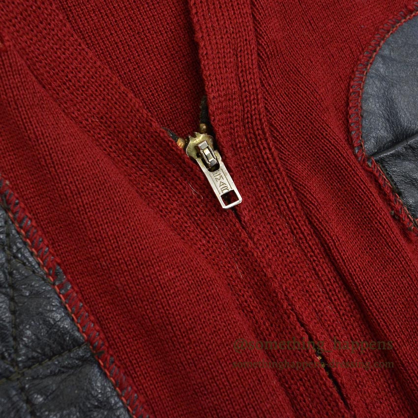 1960's PAUL GRAF SHOOTING ZIP UP WOOL CARDIGAN DARK RED... 44