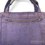 ~1950's HOME MADE FADED BLUE CANVAS TOTE BAG...