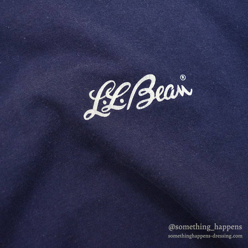 1980s Hanes LL Bean Cursive Logo T-Shirt Faded Navy ... L