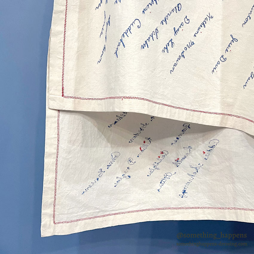 ANTIQUE WOMEN'S CLUB OVER 200 SIGNATURES EMBROIDERY CLOTH UNUSED...