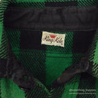 1950's KING KOLE GREEN/BLACK WOOL SHIRT UNUSUAL...