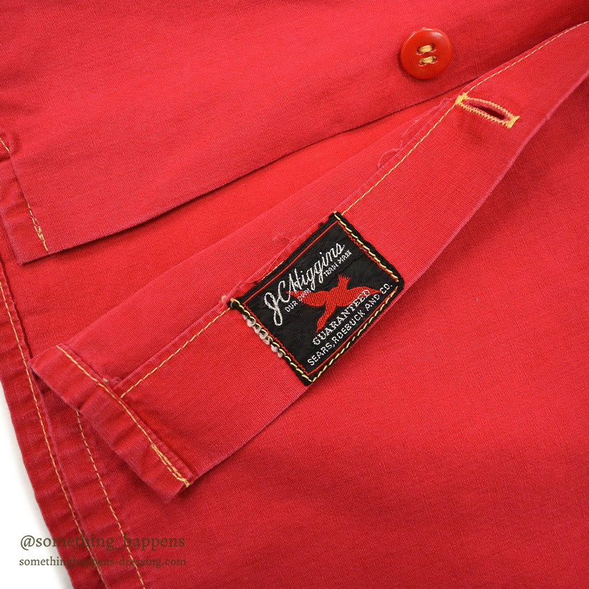 1950's~ JC HIGGINS HUNTING RED COTTON PARKA...