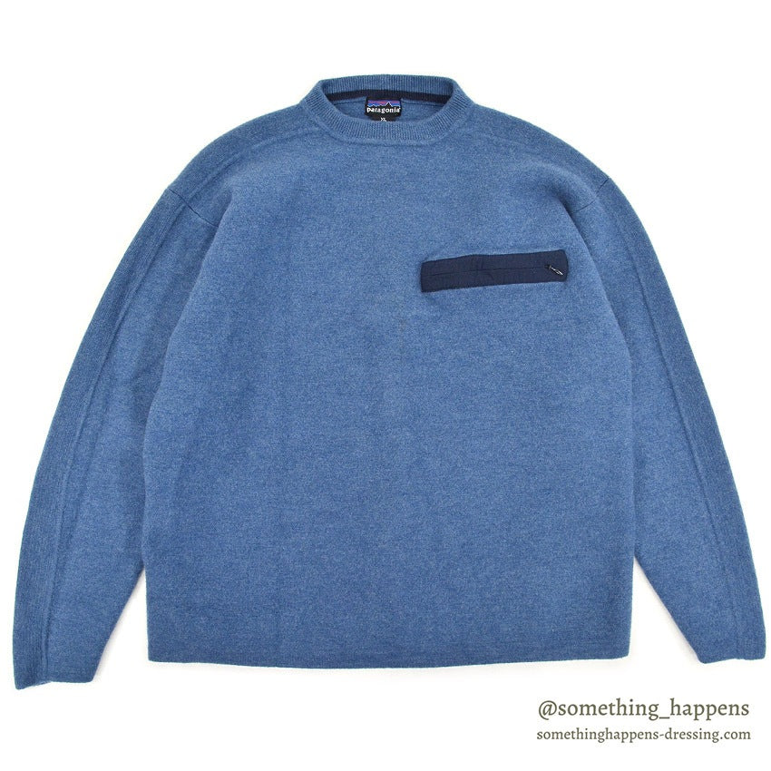 PATAGONIA LIGHT BLUE WOOL CREW SWEATER  ... XL