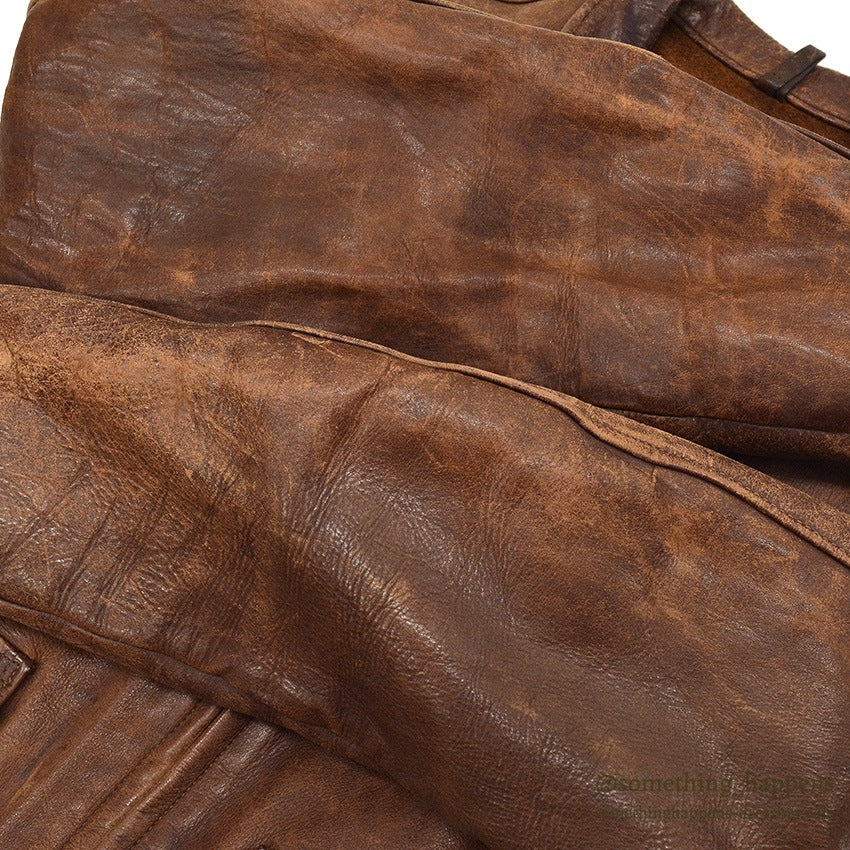 1930's HORSEHIDE BROWN LEATHER COSSACK JACKET ...
