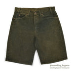 1990's Levi's 550 MOSS GREEN DENIM SHORTS... W33/L00