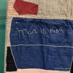 ANTIQUE '1909 EMBROIDED CRAZY PATCHWORK QUILT... 174cm/166cm