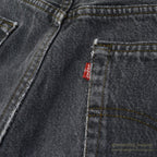 1990's Levi's 501 BLACK DENIM PANTS CHOPPED... W32