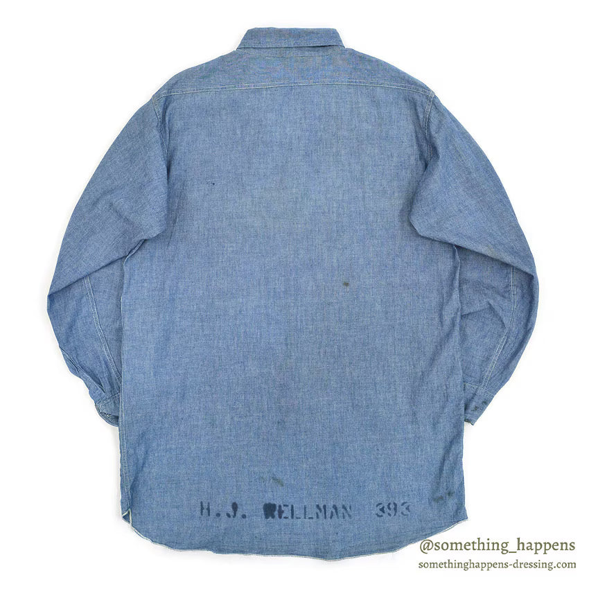 1940's~ U.S.NAVY CHAMBRAY SHIRT STENCIL ...