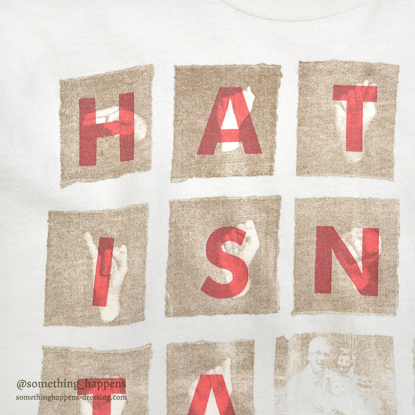 1990's HANES HATE IS NOT A FAMILY VALUE PHOTO PRINT T-SHIRT ... L