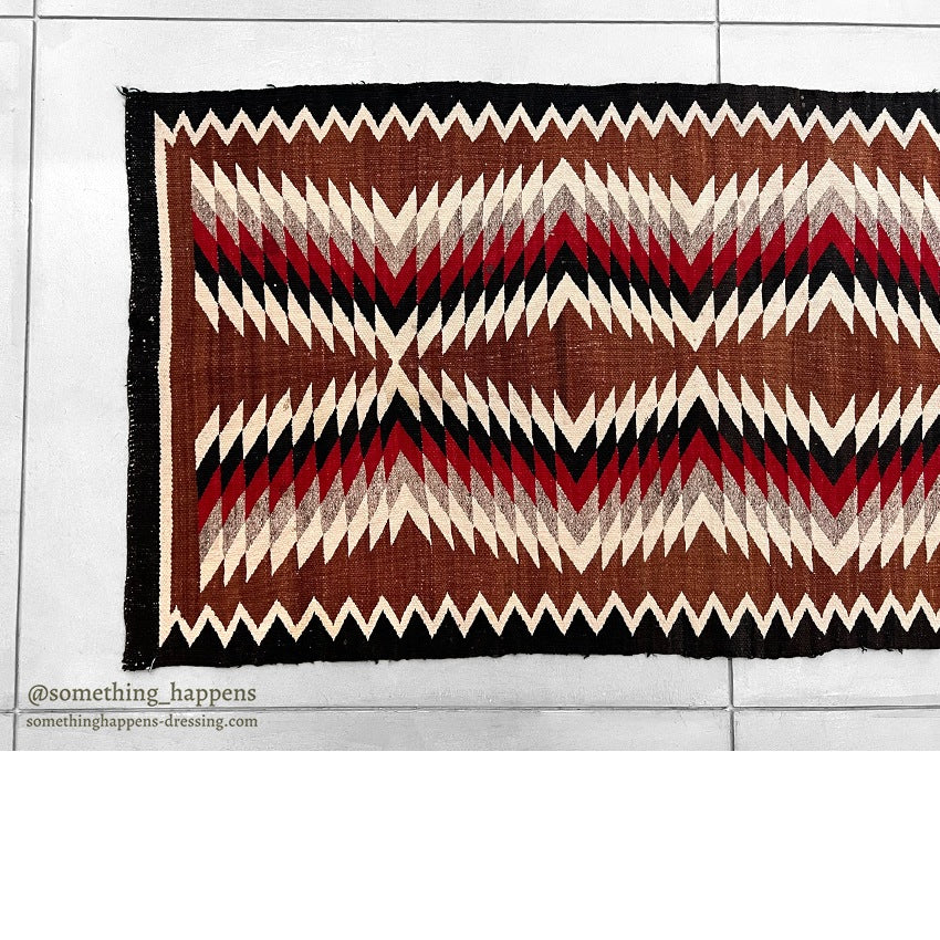 c.1940's NAVAJO RUG ZIGZAG PATTERN RARE... 149cm/75cm