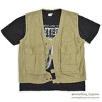 1970's~ UNUSUAL COTTON TWILL FISHING VEST...