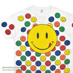 1990's DELTA SMILEY FACES PRINT T-SHIRT... XL