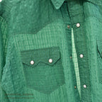 1950's UNUSUAL GREEN NYLON WESTERN SHIRT...