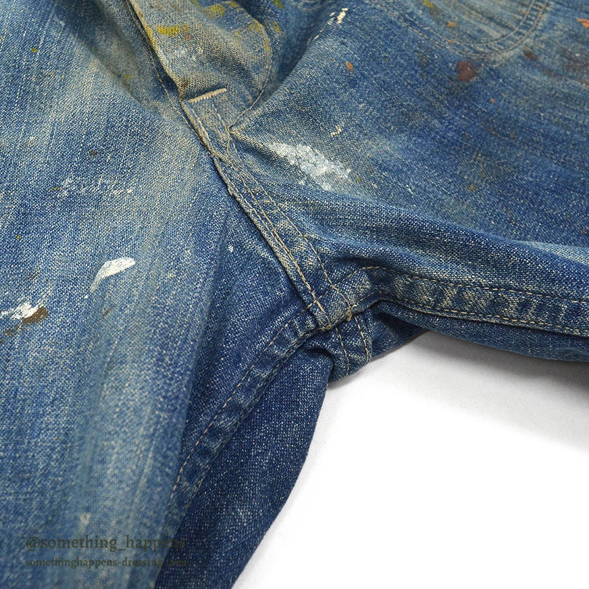 1940's U.S.NAVY WW2 DENIM TROUSERS PAINT SPLATTER/FADED ... W30/L30