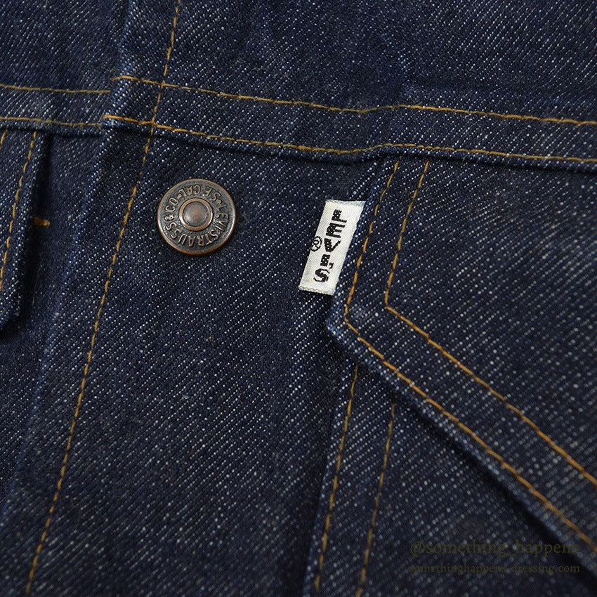 1960's LEVI'S 70579-0217 BIGE DENIM BOA VEST... 36