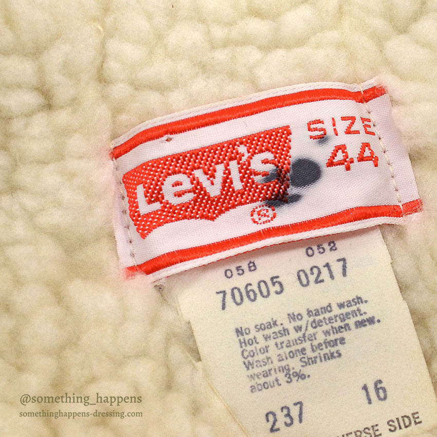 1970's DEADSTOCK Levi's 70605-0217 DENIM BOA JACKET... 44