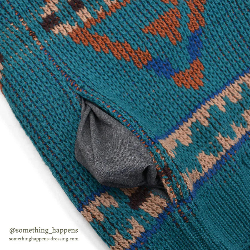 ~1980's PENDLETON NATIVE PATTERN ZIP-UP WOOL CARDIGAN... M