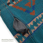 ~1980's PENDLETON NATIVE PATTERN ZIP-UP WOOL CARDIGAN... M